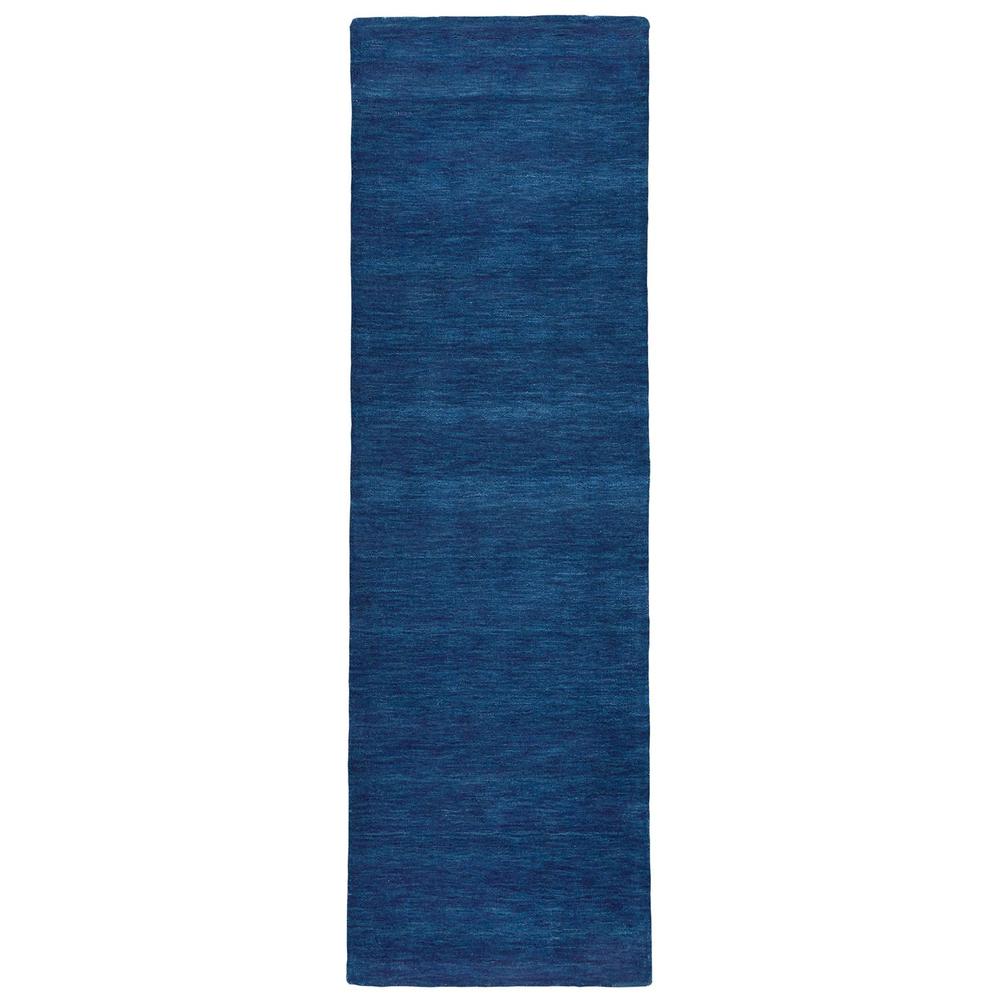 Luna Hand Woven Marled Wool Rug, Midnight Navy Blue, 2ft - 6in x 8ft, Runner, 5798049FDBL000I6A. Picture 2
