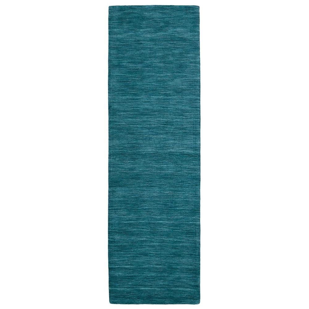 Luna Hand Woven Marled Wool Rug, Teal Blue/Green, 2ft - 6in x 8ft, Runner, 5798049FTEL000I6A. Picture 2