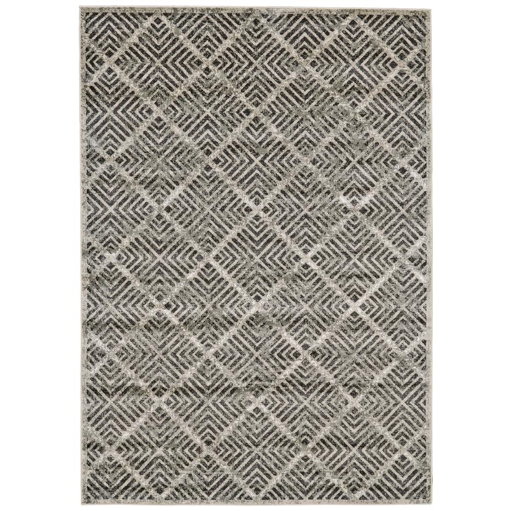 Katari Distressed Geometric Rug, Gray/Taupe, 8ft x 11ft Area Rug, 6613380FCASTPEG99. Picture 2