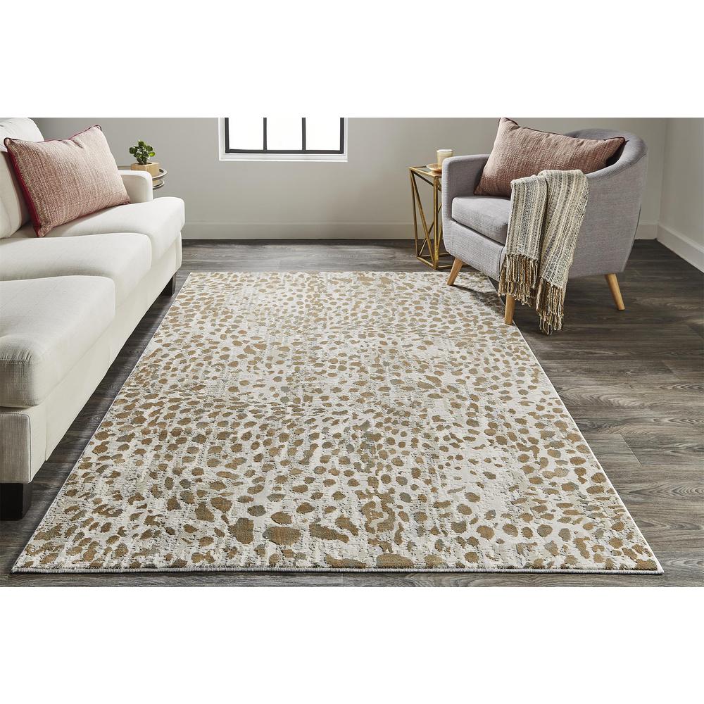 Waldor Metallic Animal Print Rug, Brown/Ivory, 6ft-7in x 9ft-6in Area Rug, 7353837FBGE000F05. Picture 1