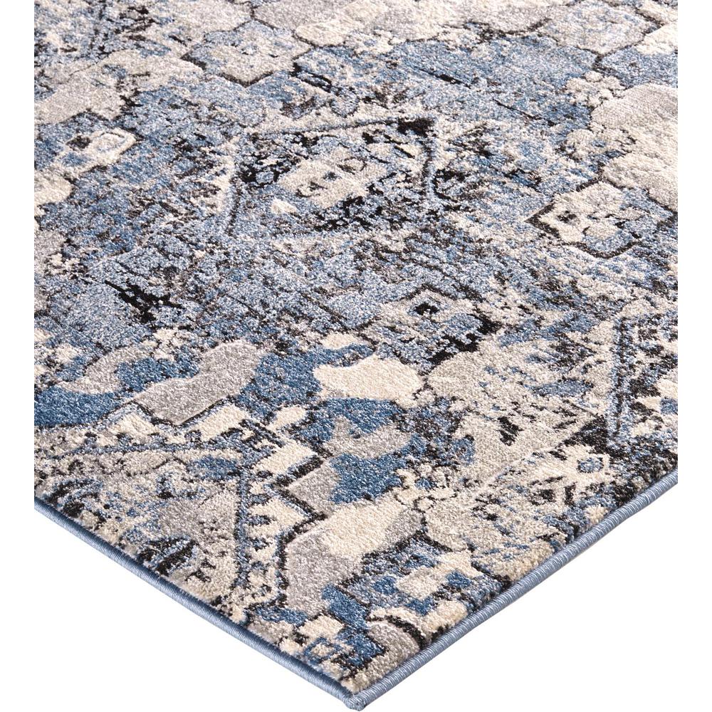 Ainsley Modern Tribal Diamond Rug, Glacier Blue/Ivory/Black, ft-7in x 9ft-6in, 8713896FBLUTANF05. Picture 3