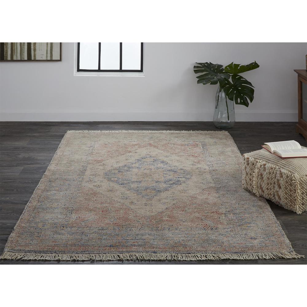 Caldwell Vintage Space Dyed Wool Rug, Blue/Orange, 9ft x 12ft Area Rug, 8798127FBLUORNG00. The main picture.