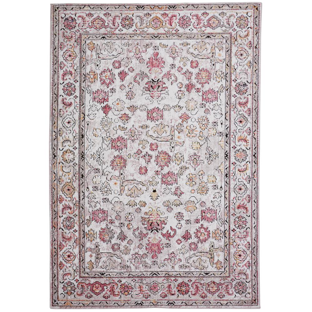 Armant Space-dyed Ornamental Area Rug w/Border, Gray/Pink, 9ft-5in x 12ft-5in, 8803945FPNKIVYH08. Picture 2