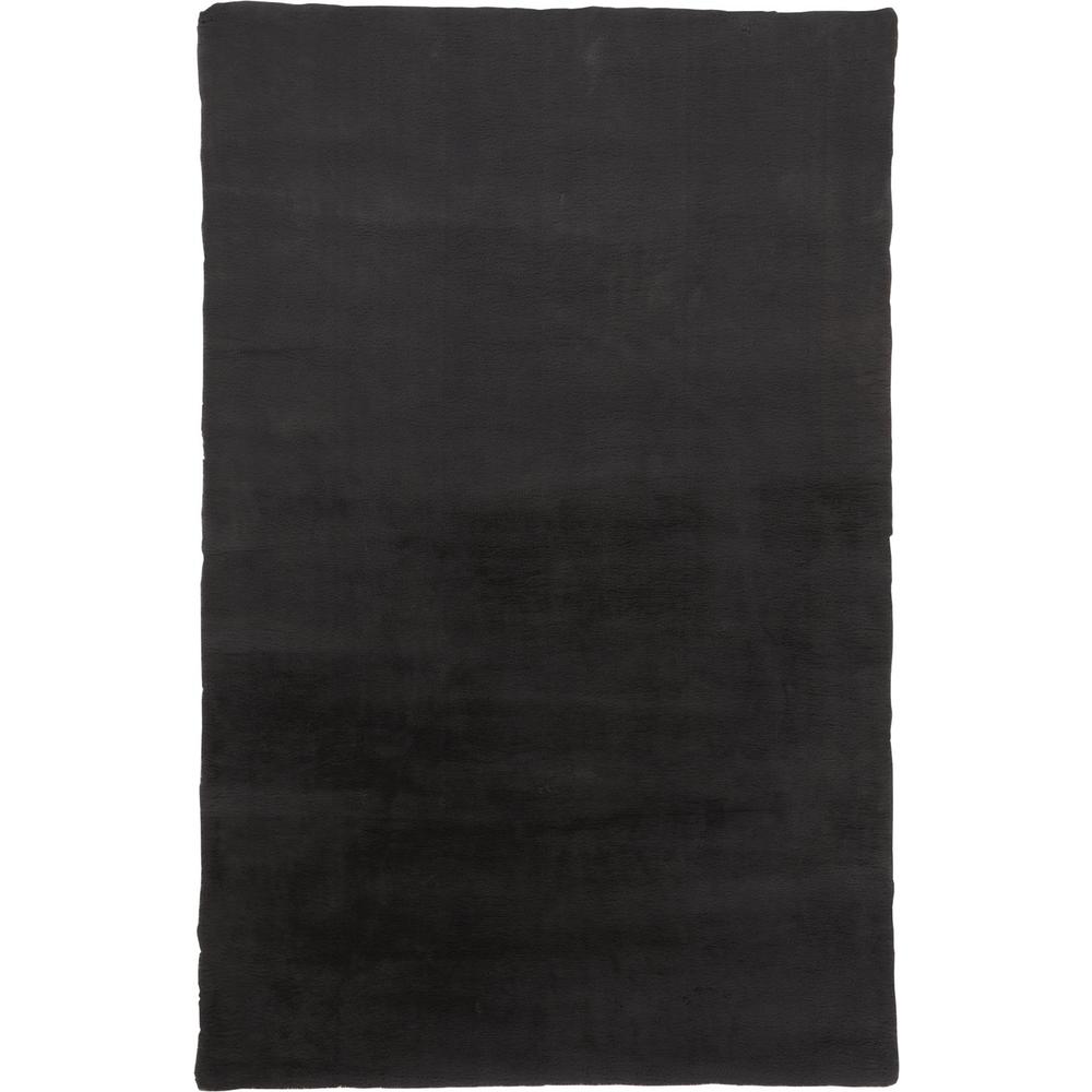 Luxe Velour Glamorous Ultra-Solf Shag Rug, Jet Black, 6ft - 7in x 9ft - 6in Area Rug, LXV4506FSLT000F05. Picture 2