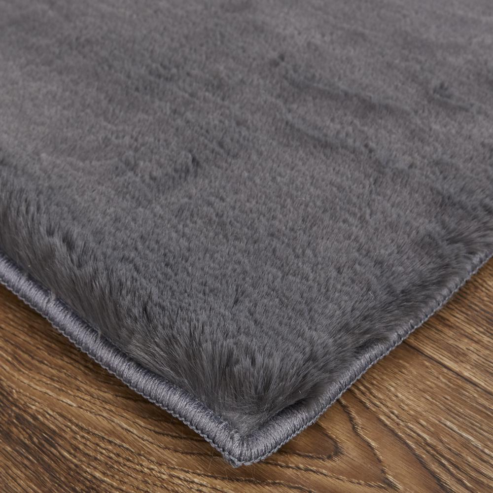 Luxe Velour Glamorous Ultra-Solf Shag Rug, Jet Black, 6ft - 7in x 9ft - 6in Area Rug, LXV4506FSLT000F05. Picture 3