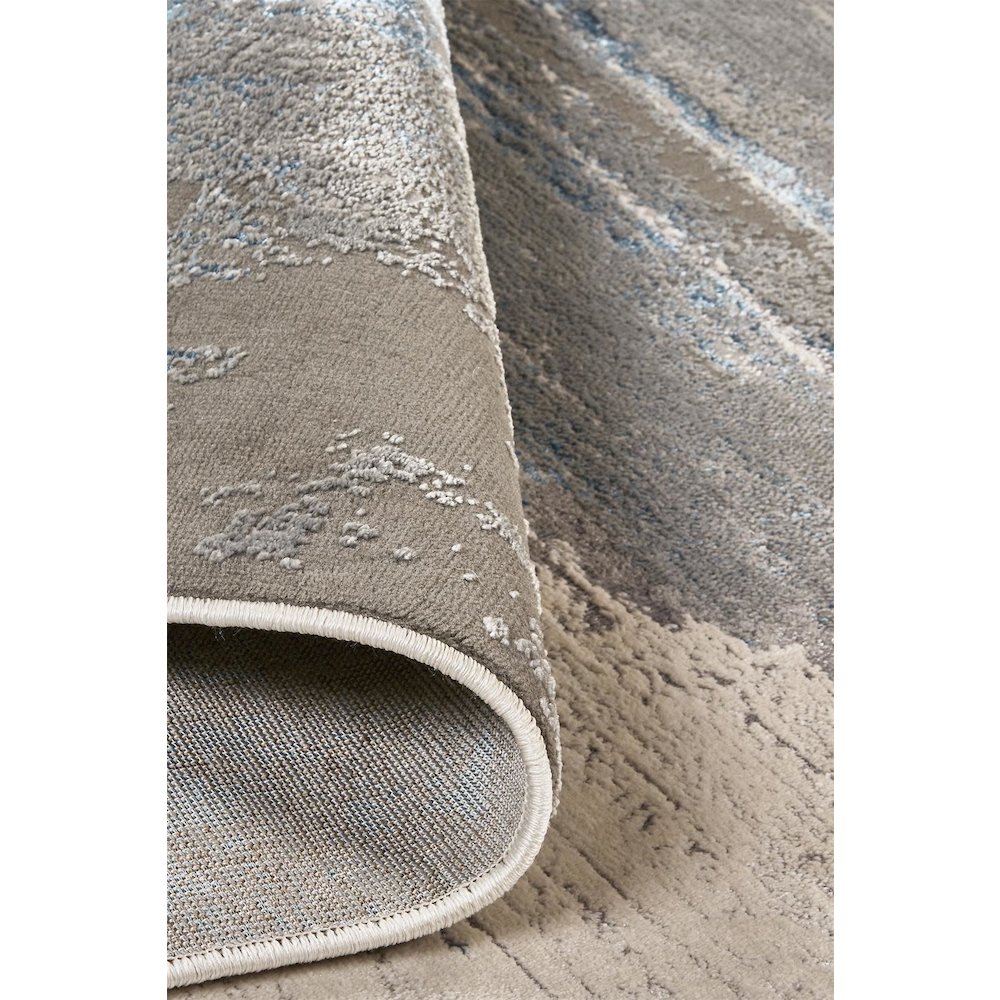 Azure Modern Abstract, Gray/Ivory/Blue, 9'-2" x 12' Area Rug. Picture 5