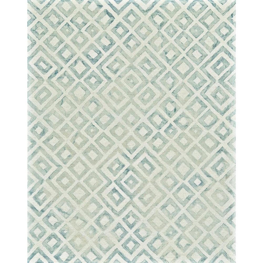 Lorrain Tufted Diamond Wool Rug, Teal Green/Blue Slate, 2ft x 3ft Accent Rug, 6108572FMNR000P00. Picture 2