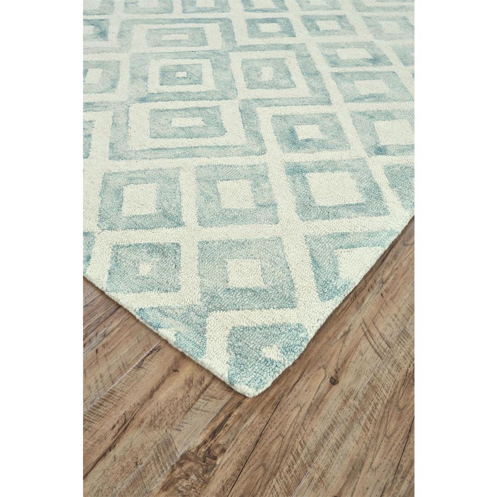 Lorrain Tufted Diamond Wool Rug, Teal Green/Blue Slate, 2ft x 3ft Accent Rug, 6108572FMNR000P00. Picture 3