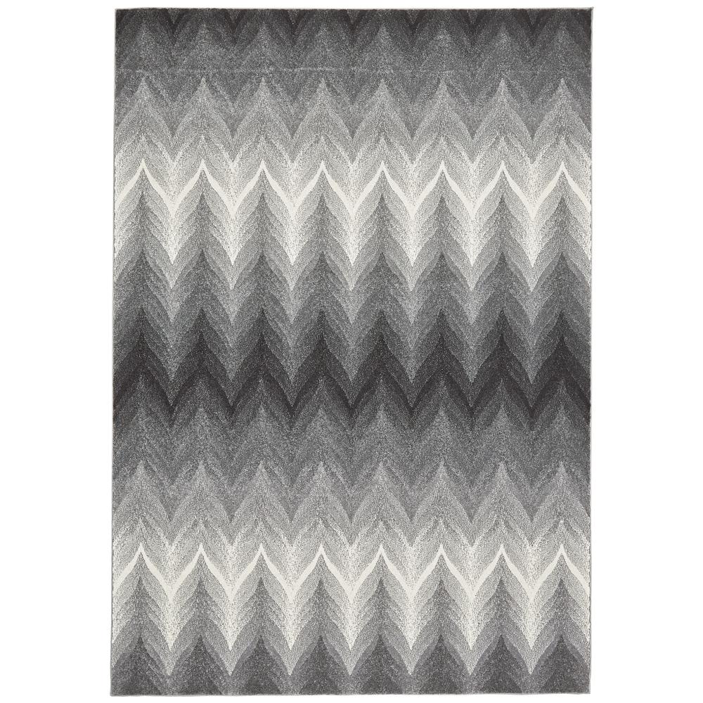 Bleecker Contemporary Chevron Rug, Gargoyle Gray/White, 10ft x 13ft-2in Area Rug, 6173589FASH000H13. Picture 2