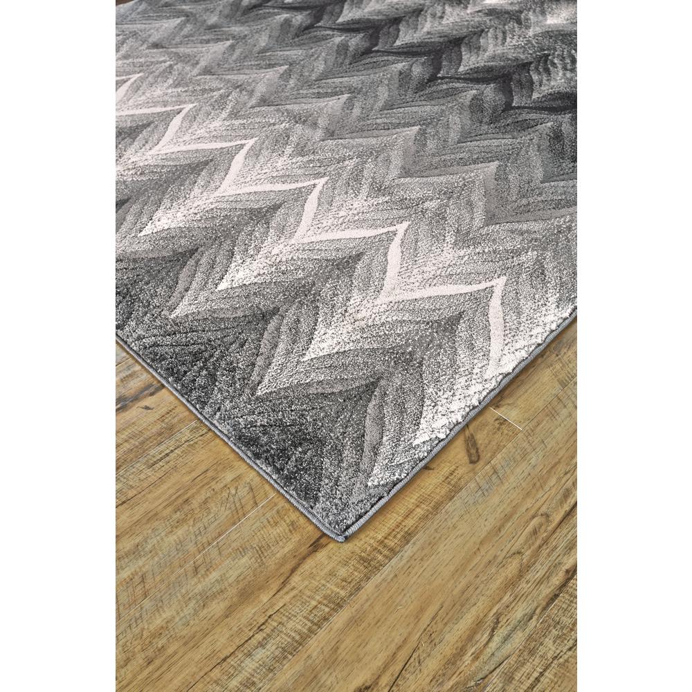 Bleecker Contemporary Chevron Rug, Gargoyle Gray/White, 10ft x 13ft-2in Area Rug, 6173589FASH000H13. Picture 3