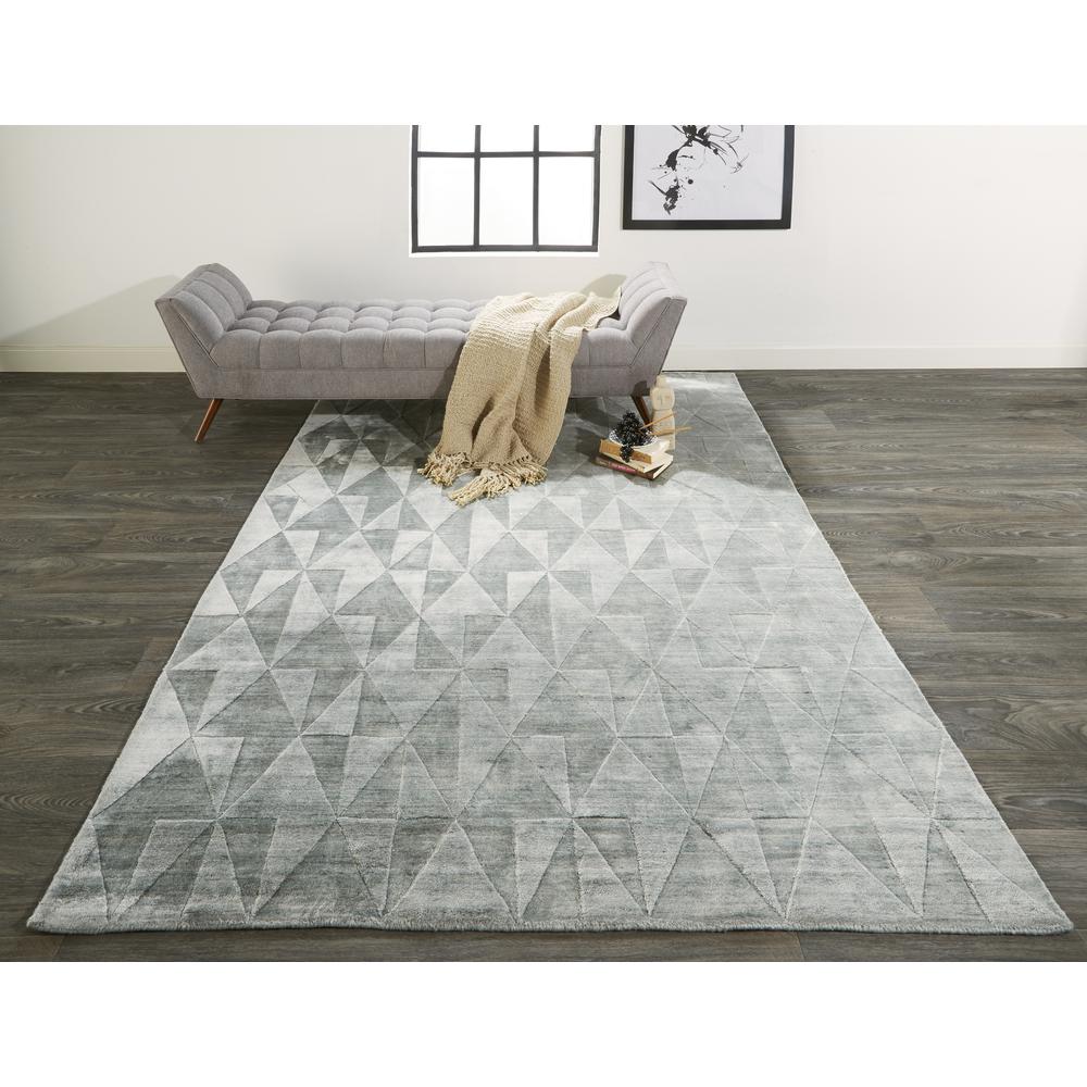Gramercy Luxe Viscose Rug, High-low Pile, Misty Blue, 2ft x 3ft Accent Rug, 6206335FMST000P00. Picture 1