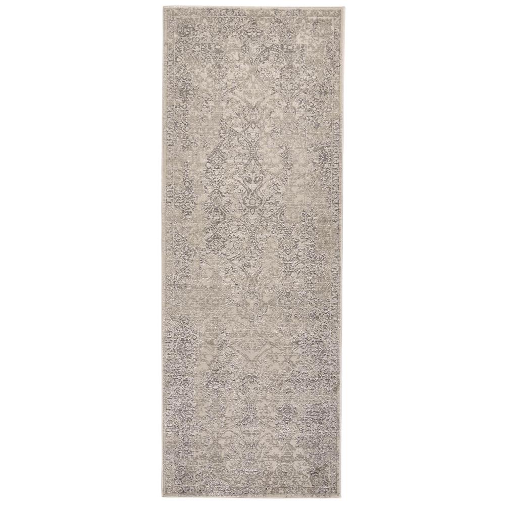 Prasad Distressed Ornamental Runner, Light Gray/Ivory, 2ft-10in x 7ft-10in, 6703682FLGY000I71. Picture 2