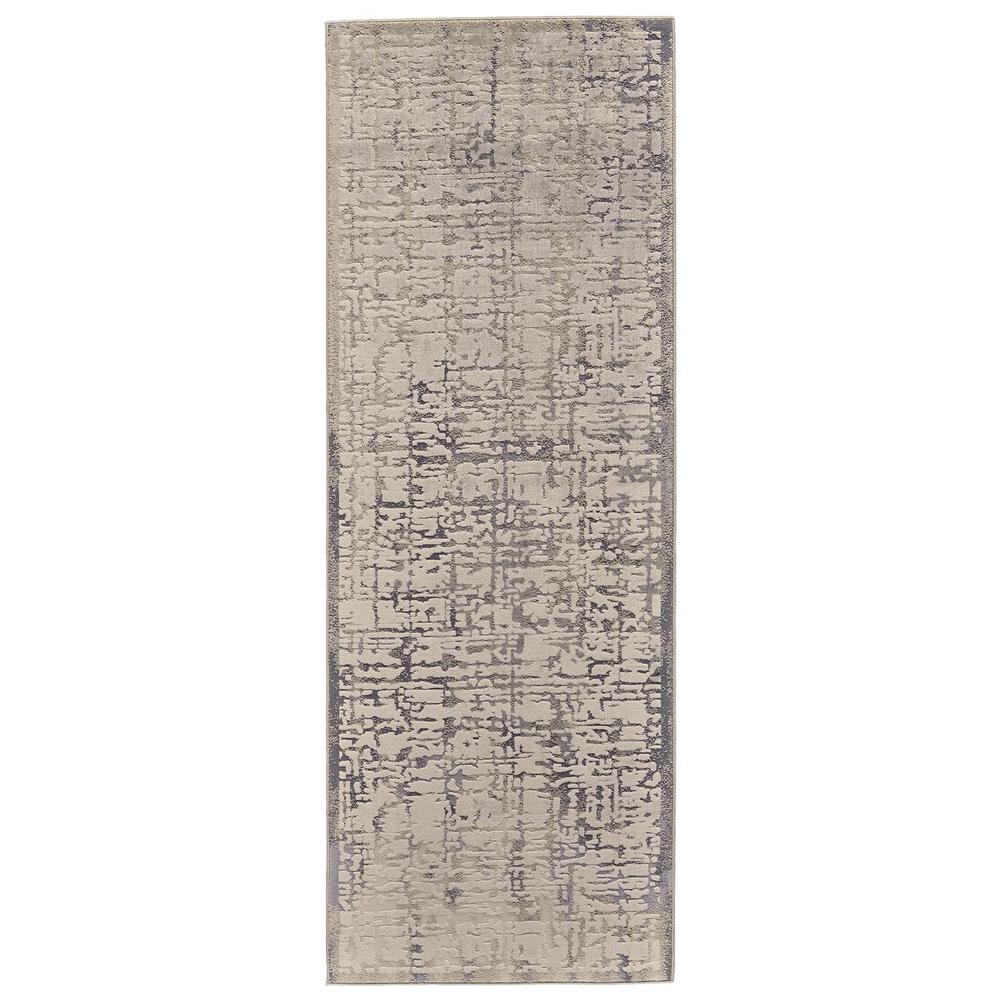 Prasad Contmporary Watercolor Runner, Steel/Silver Gray, 2ft-10in x 7ft-10in, 6703683FGRY000I71. Picture 1