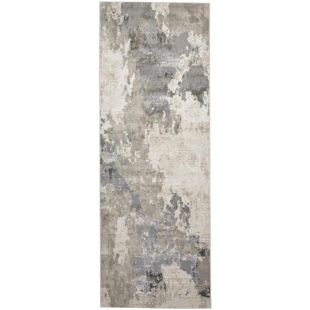 Prasad Contmporary Watercolor Runner, Light/Silver Gray, 2ft-10in x 7ft-10in, 6703970FGRY000I71. Picture 2