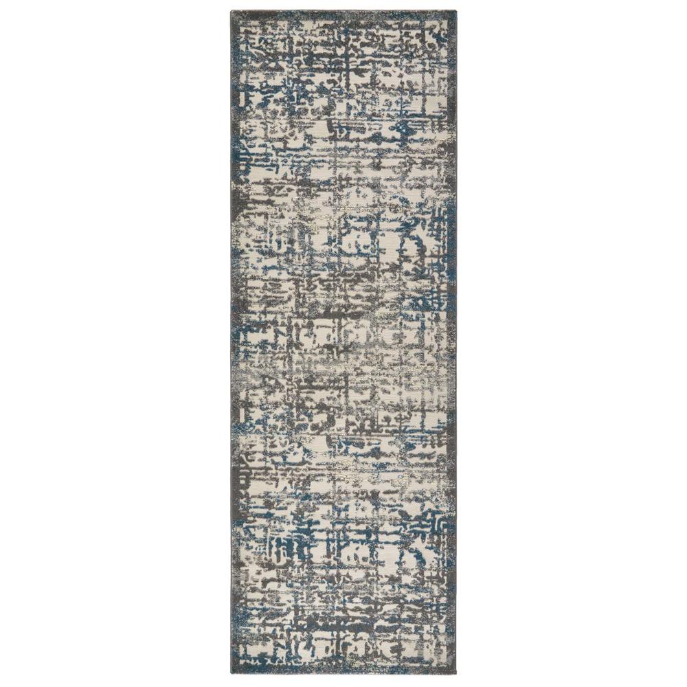 Akhari Textured Abstract Rug, Steel/Deep Teal Blue, 2ft-10in x 7ft-10in, Runner, 6713677FGRYTQSI71. Picture 1