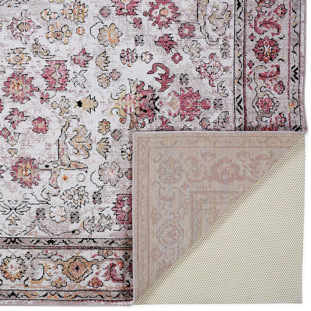 Armant Space-dyed Ornamental Area Rug w/Border, Gray/Pink, 9ft-5in x 12ft-5in, 8803945FPNKIVYH08. Picture 3