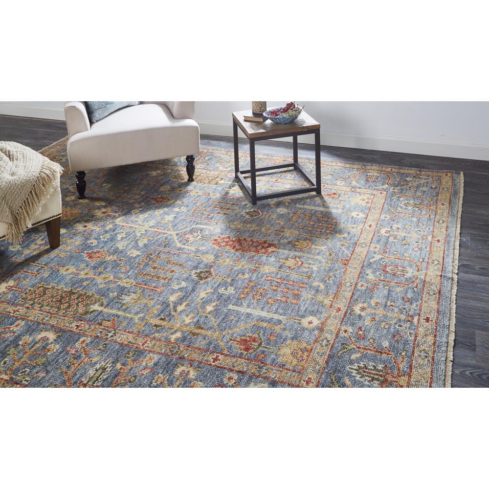 Carrington Traditional Oushak Rug, Flora/Fauna, Blue/Rust, 8ft-6in x 11ft-6in Area Rug, 9826499FBLURSTG50. Picture 1