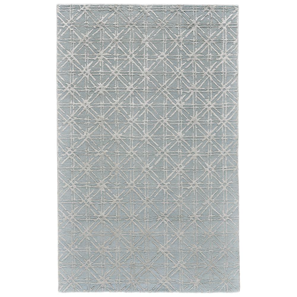 Manoa Tufted Lattice Wool Rug, Cloud Blue/Sky Gray, 2ft x 3ft Accent Rug, 7188353FBLUBGEP00. Picture 2