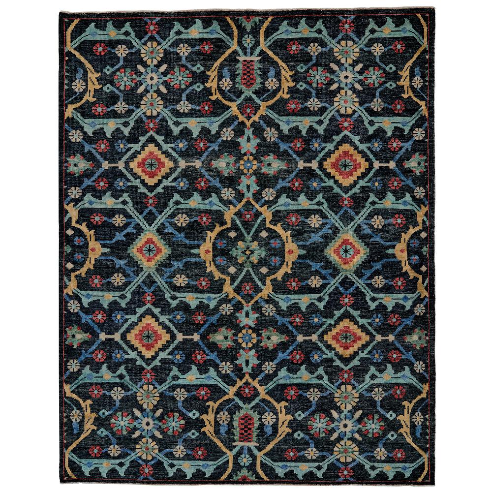 Piraj Nordic Hand Knot Wool Accent Rug, Sapphire Blue/Turqiouse, 2ft x 3ft, 7216454FBLU000P00. Picture 2