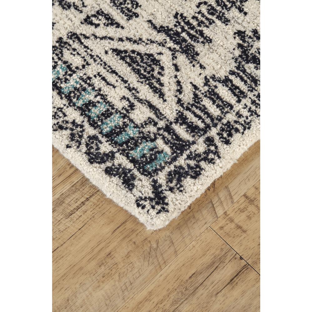Arazad Tufted Tribal Pattern Rug, Warm Gray/Black/Green, 2ft x 3ft Accent Rug, 7238447FBLKLNEP00. Picture 3