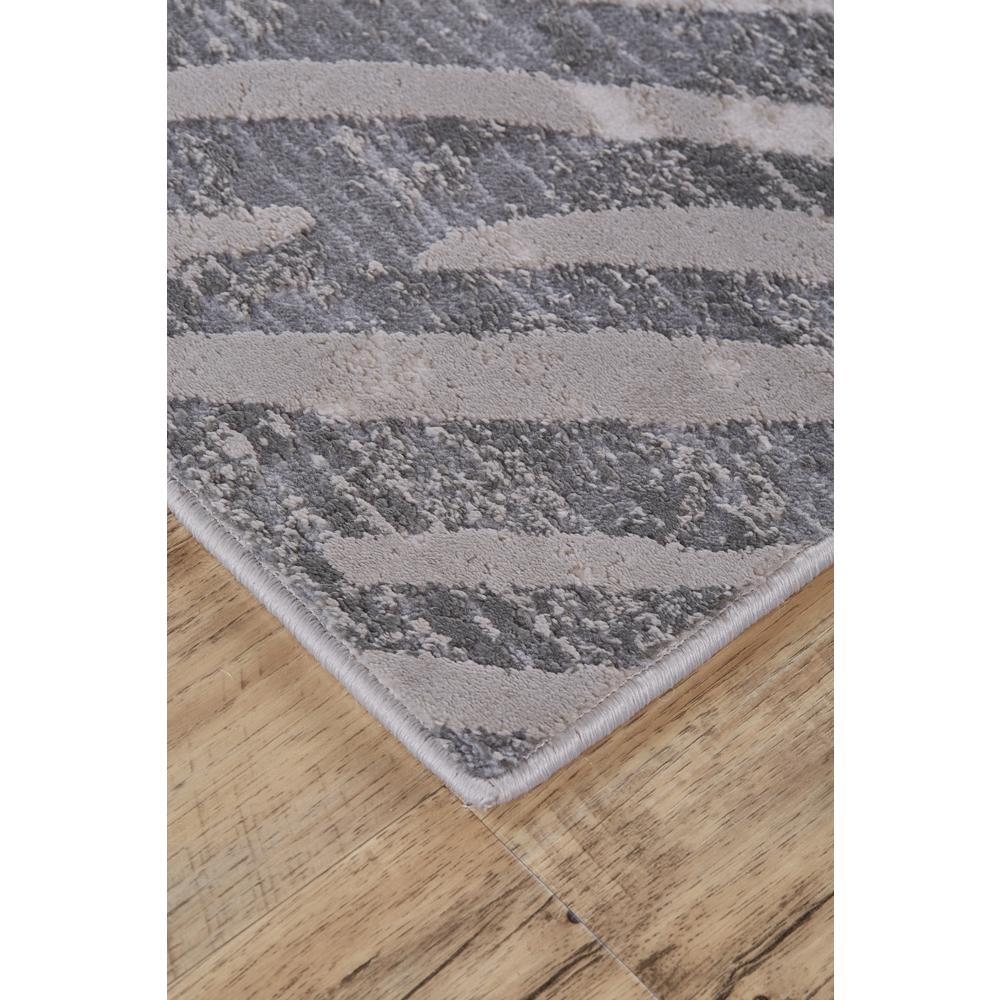 Waldor Distressed Metallic Chevron Area Rug, Stormy/Opal Gray, 10ft x 13ft-2in, 7353968FGRY000H13. Picture 3