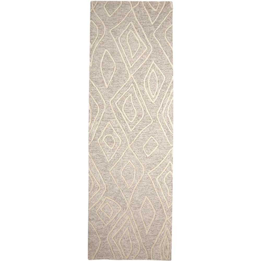 Enzo Modern Minimalist Wool Rug, Ivory/Natural Tan, 2ft - 6in x 8ft, Runner, 7428738FIVYNATI6A. Picture 1