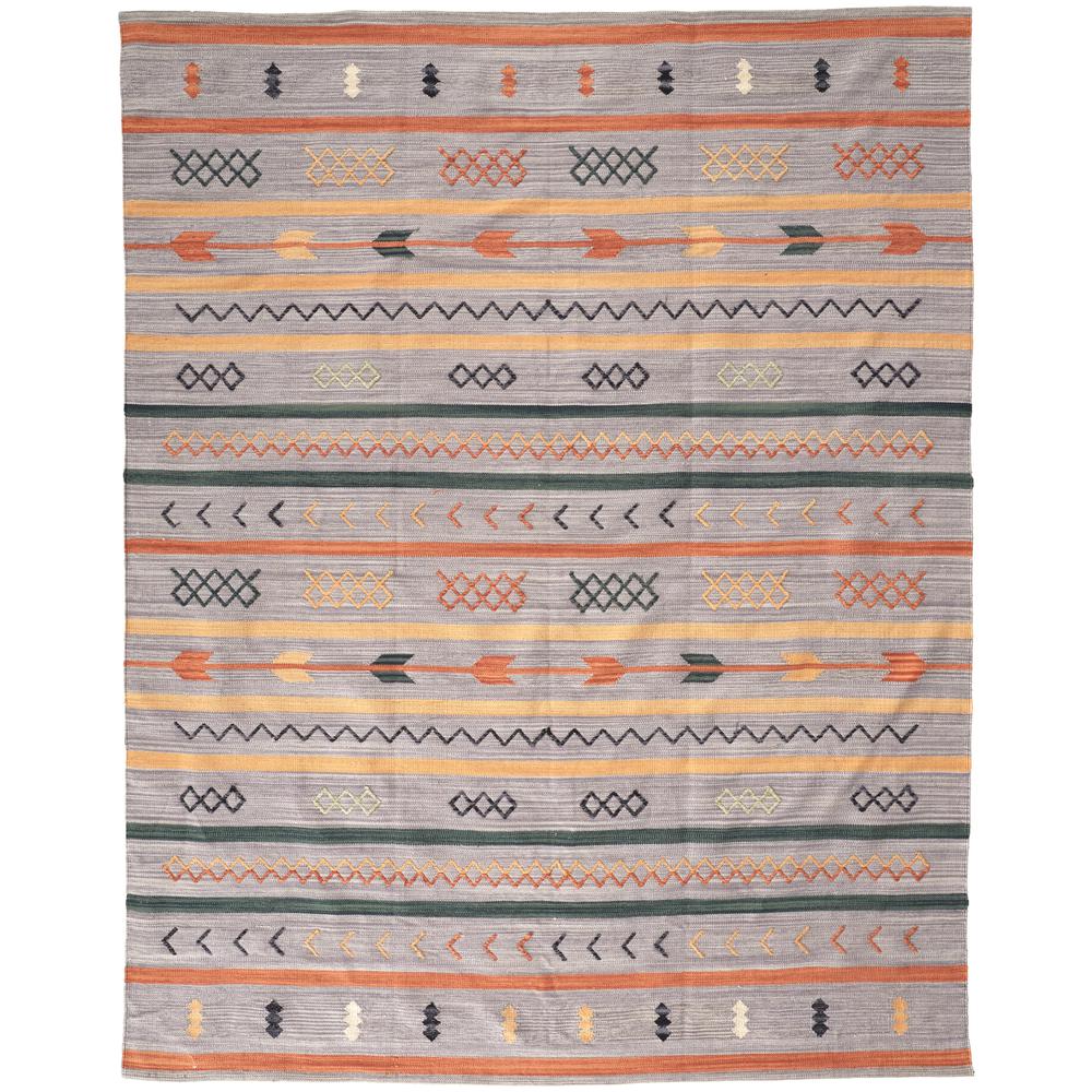 Dharma Southwestern Serape Style Rug, Gray/Rust Orange, 8ft x 10ft Area Rug, I94I0760GRY000F00. Picture 2