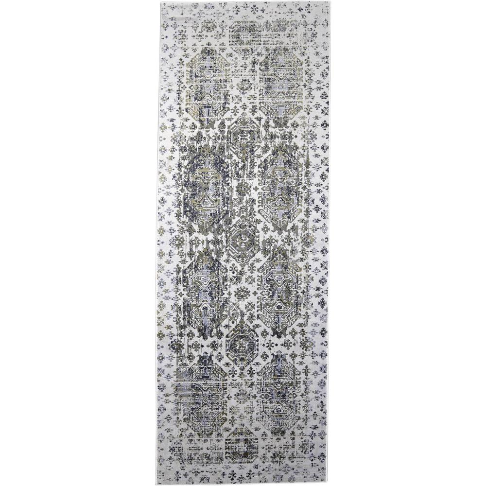 Marigold Vintage Oriental Style Rug, White/Gold, 2ft - 10in x 8ft, Runner, 7883832FWHTGRYI1C. Picture 1