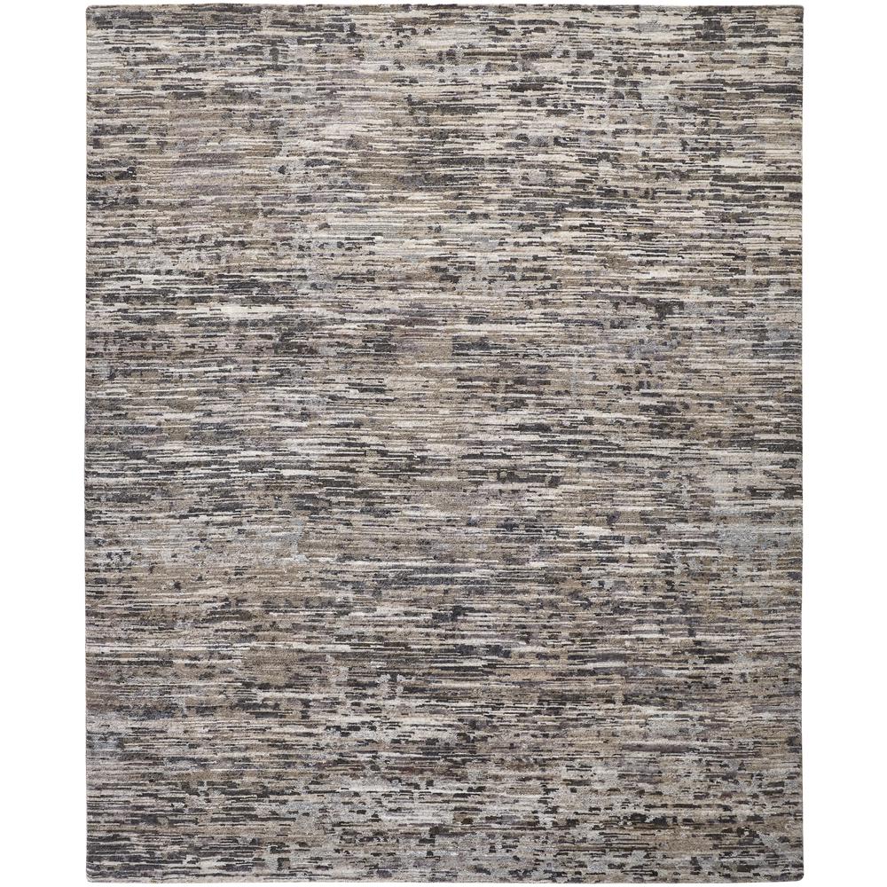 Conroe Luxe Abstract Hand Knot Accent Rug, Gunmetal/Silver Blue2ft x 3ft, CRO6821FGRY000P00. Picture 2