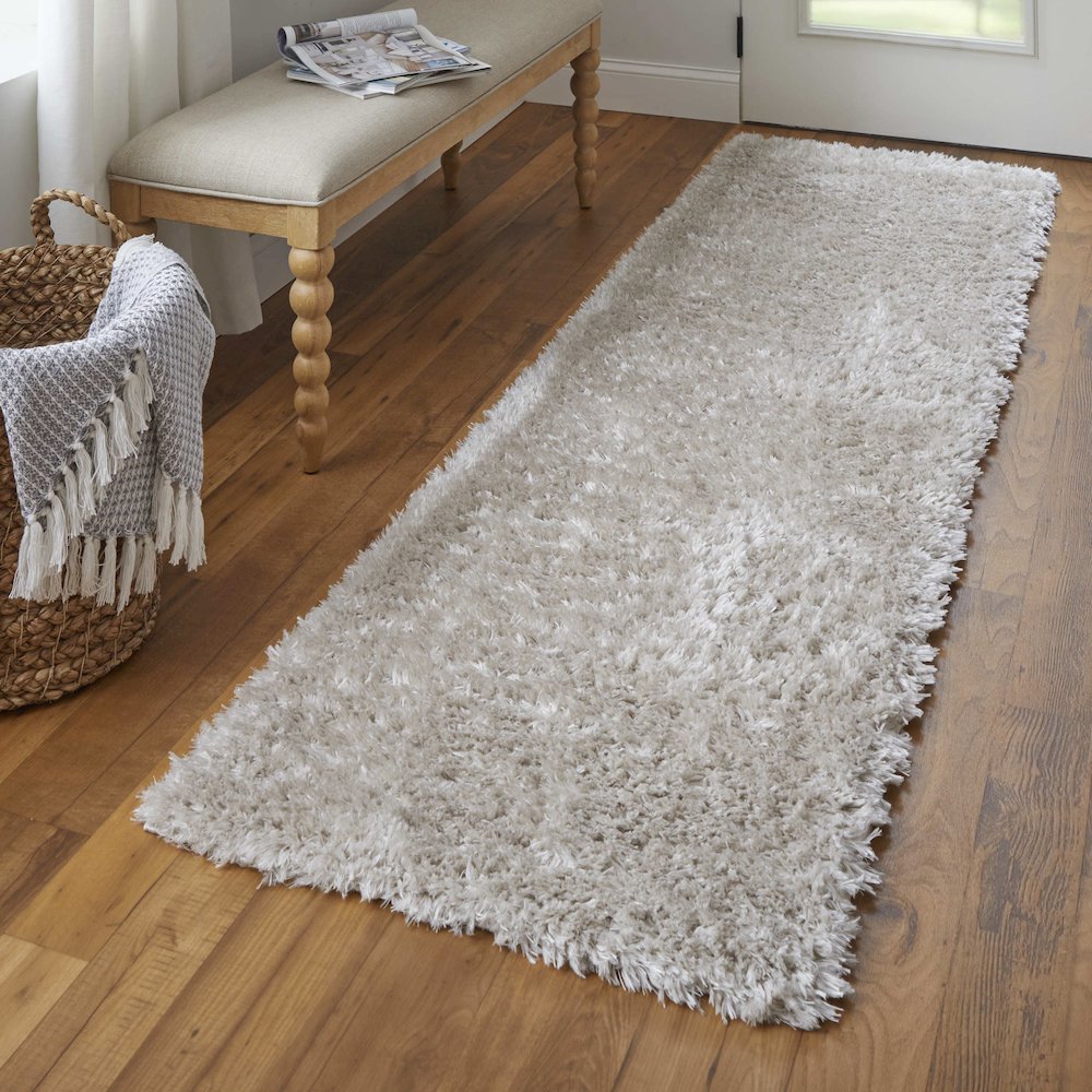 Darian Modern Solid, Ivory, 2'-6" x 8' Runner. Picture 2