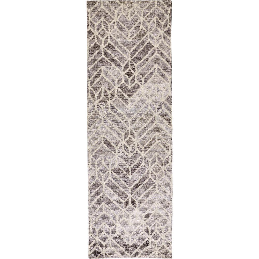 Asher Geometric Tufted Wool Rug, Opal Gray/Warm Gray, 2ft - 6in x 8ft, Runner, 8638769FGRYNATI68. Picture 2