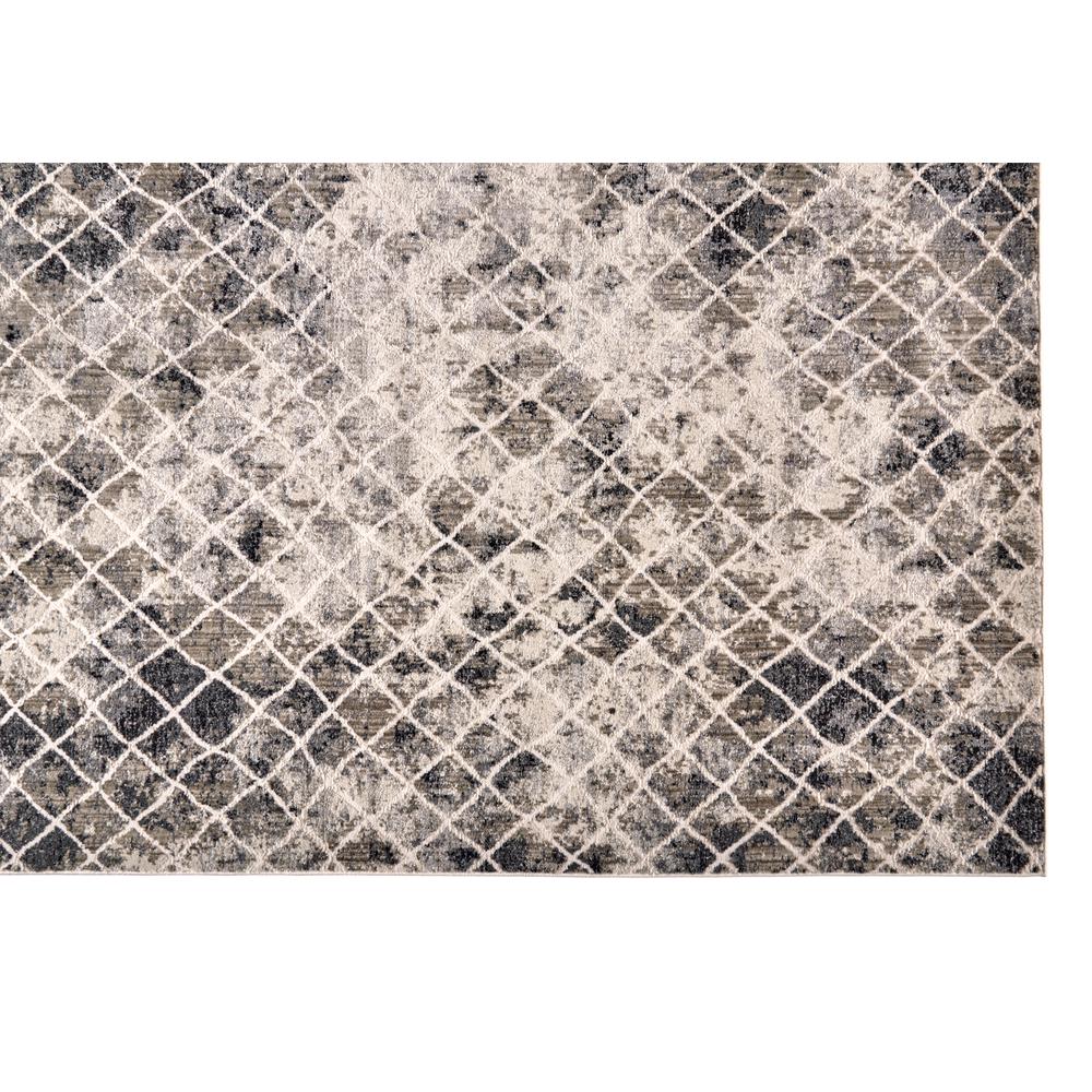 Kano Distressed Diamonds Rug, Charcoal/Ivory, 8ft - 9in x 8ft - 9in Round, 8643873FSNDIVYN89. Picture 3