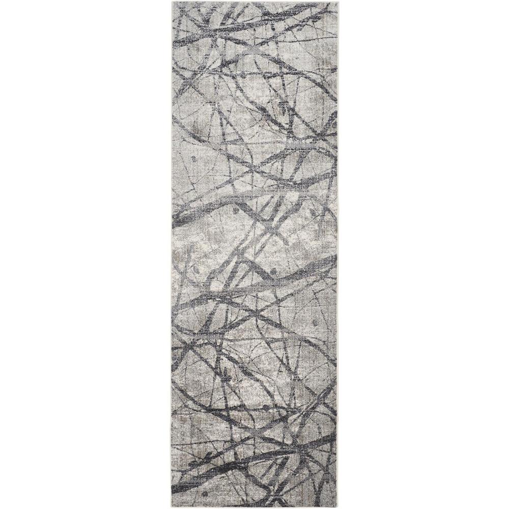 Kano Modern Abstract Rug, Warm Gray/Charcoal, 2ft - 7in x 8ft, Runner, 8643877FCHLGRYI7A. Picture 2