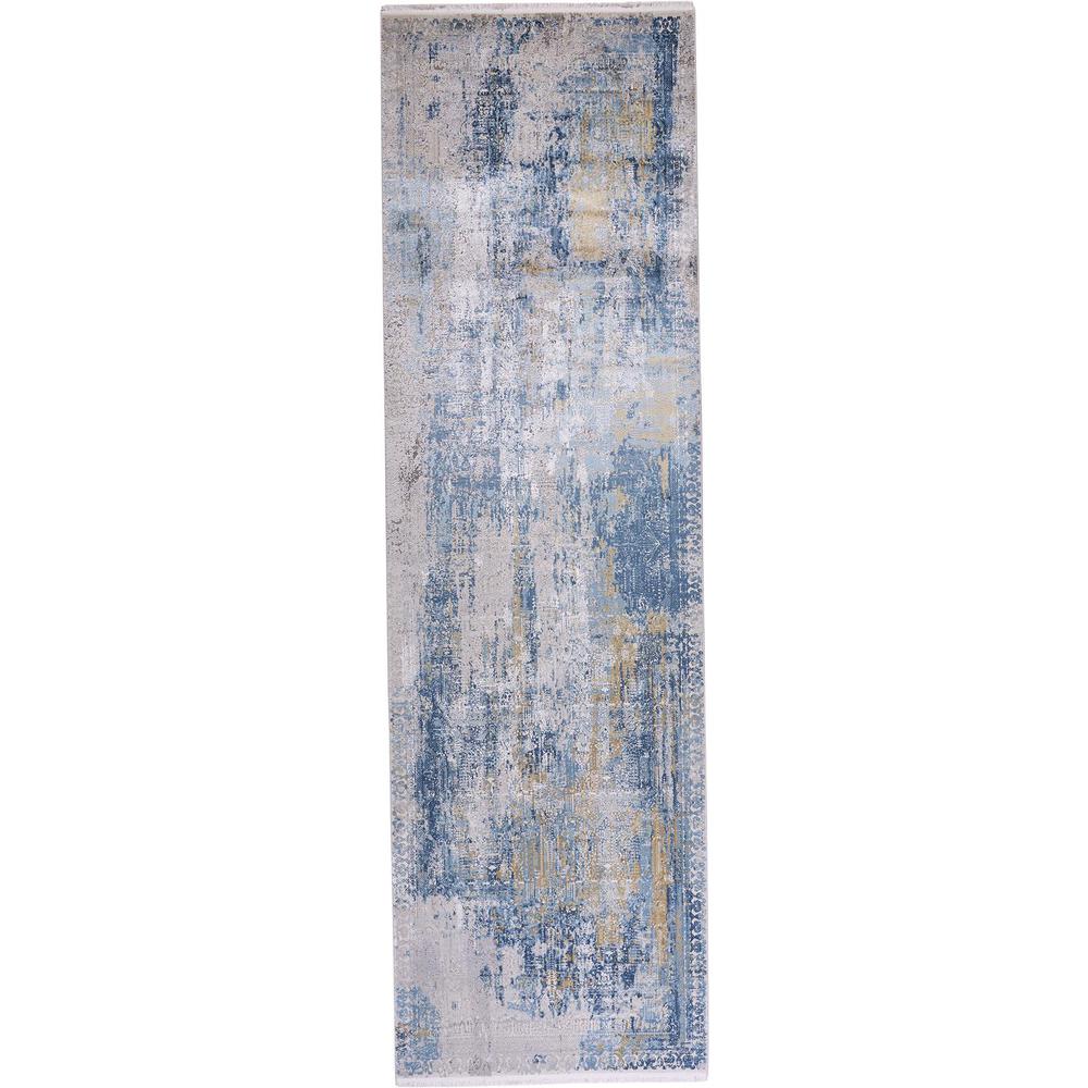 Cadiz Gradient Luster Rug, Distressed, Blue/Gray, 3ft - 1in x 10ft, Runner, 8663890FBLUGRYI89. Picture 2