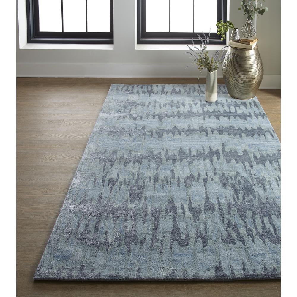 Dryden Contemporary Abstract Rug, Silver Blue/Ice Green, 2ft x 3ft Accent Rug, 8738787FBLU000P00. Picture 1