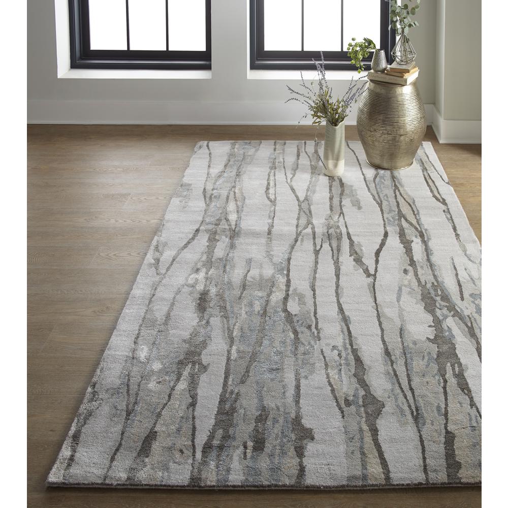 Dryden Contemporary Abstract Rug, Warm Gray/Misty Blue, 2ft x 3ft Accent Rug, 8738789FBGEIVYP00. Picture 1