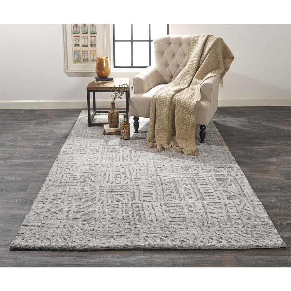 Colton Modern Minimalist Rug, Light Gray/Silver, 2ft x 3ft Accent Rug, 8748793FGRY000P00. Picture 1