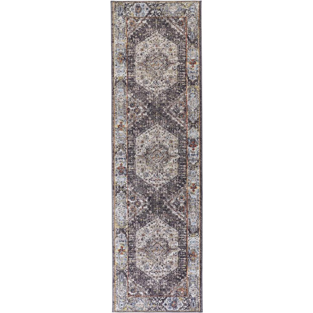 Armant Bohemian Space-dyed, 3907F, Charcoal/Multi, 2ft - 3in x 7ft - 9in, Runner, 8803907FCHLMLTI4B. Picture 2