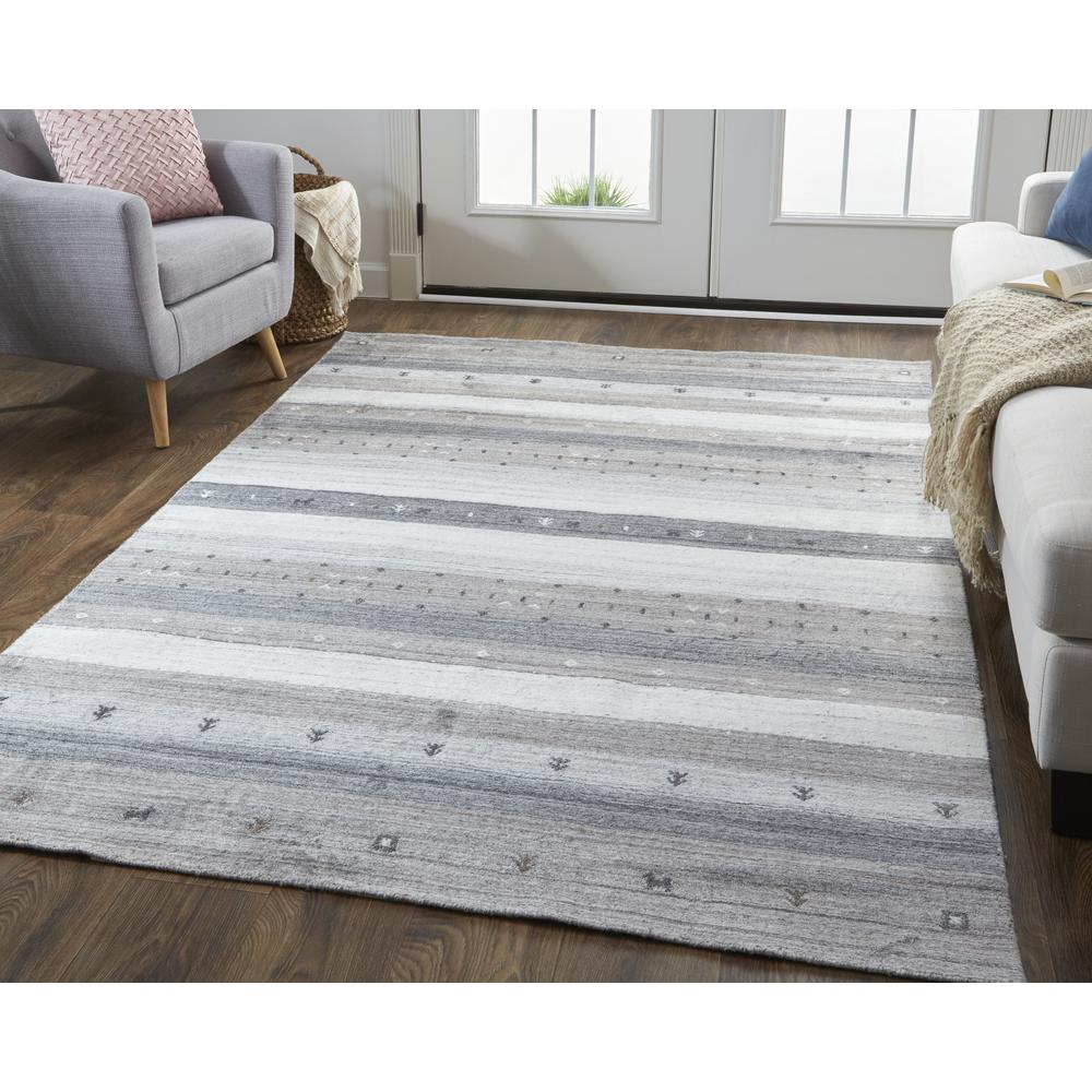 Legacy Contemporary Gabbeh Rug, Dark/Opal Gray, 2ft x 3ft Accent Rug, 9836576FCHL000P00. Picture 1