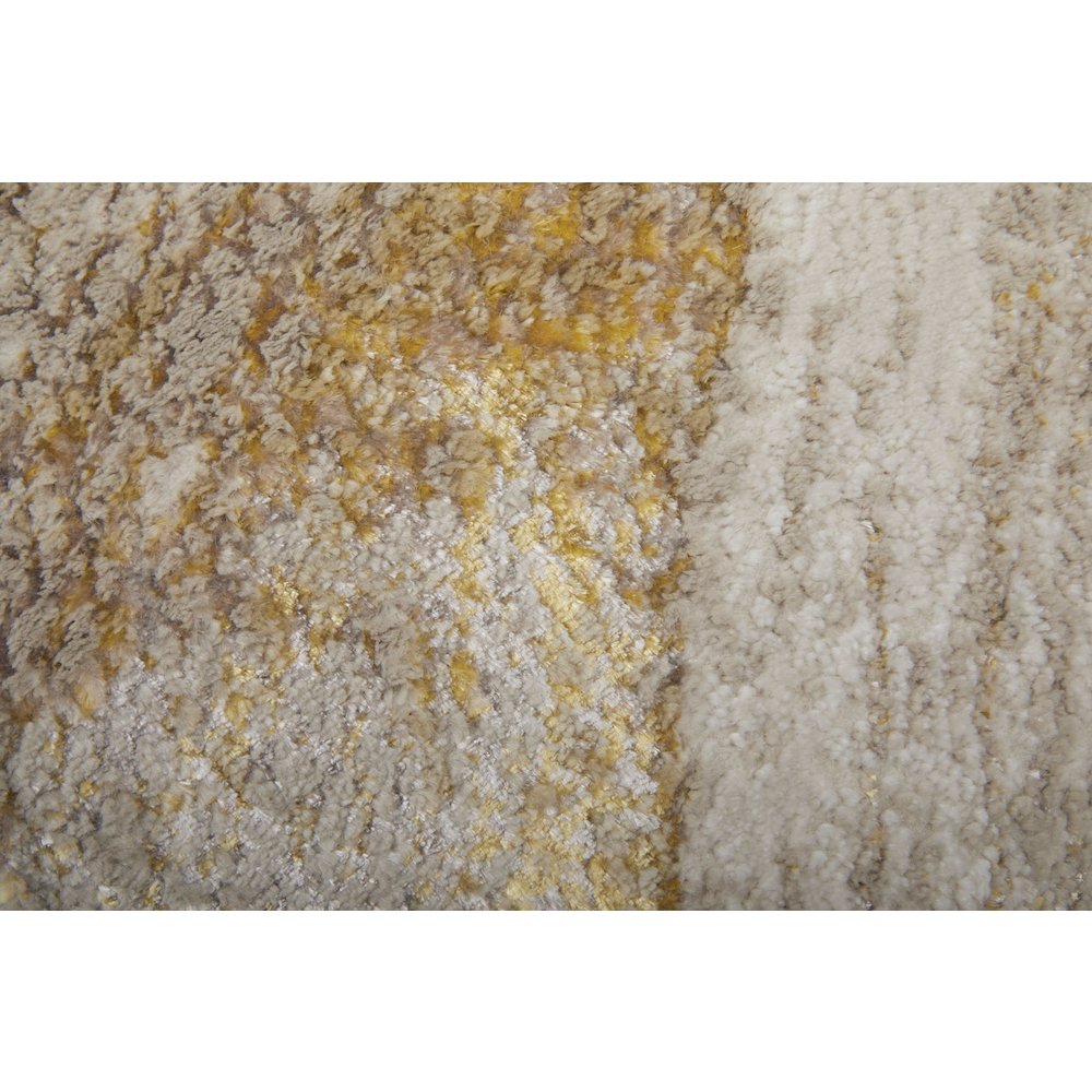 Aura Modern Abstract, Ivory/Taupe/Gold, 6'-7" x 9'-6" Area Rug. Picture 6