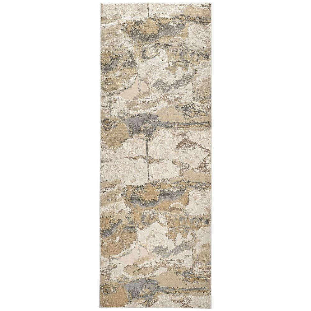 Aura Modern Marbled, Beige/Gold/Gray, 2ft - 10in x 7ft - 10in, Runner, AUR3737FGLDGRYI71. Picture 2