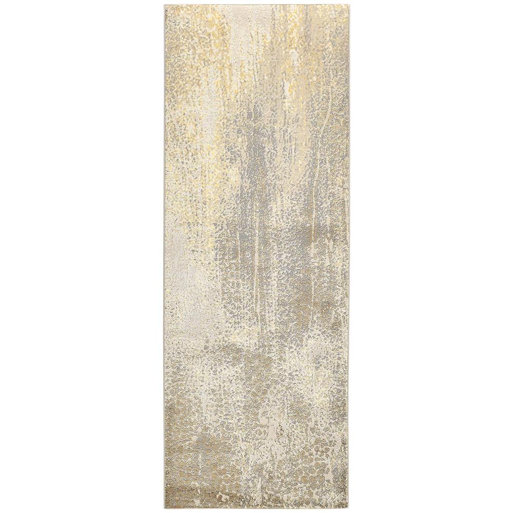 Aura Modern Striated, Washed Ivory/Gold, 2ft-10in x 7ft-10in, Runner, AUR3739FIVYGLDI71. Picture 2