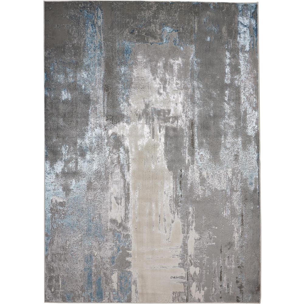 Azure Modern Metallic Watercolor Area Rug, Teal/Silver/Beige, 10ft x 13ft-2in, AZR3406FBGEBLUH13. Picture 1