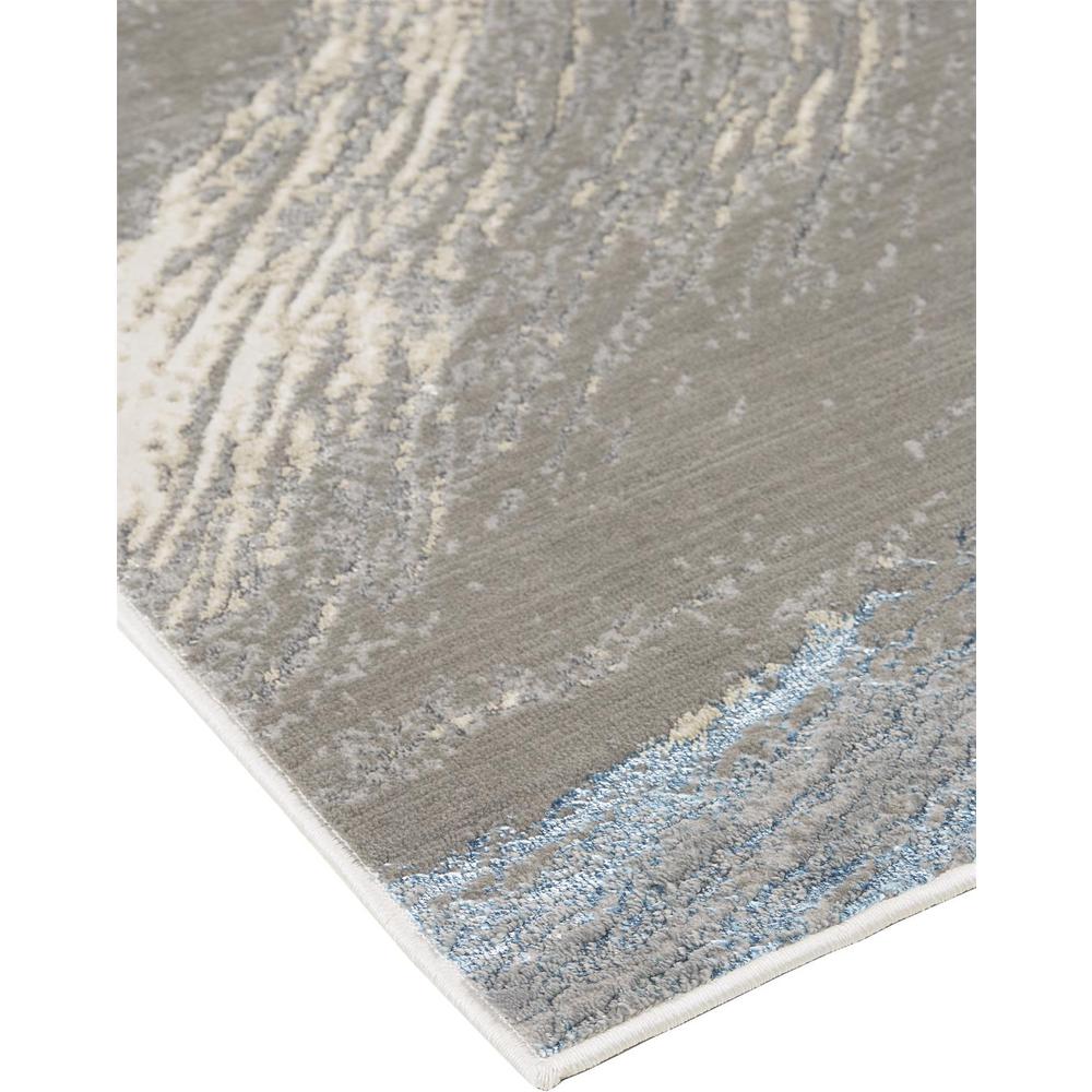 Azure Modern Metallic Brush Stroke Area Rug, Gray/Silver/Beige, 10ft x 13ft-2in, AZR3524FGRYSLVH13. Picture 3