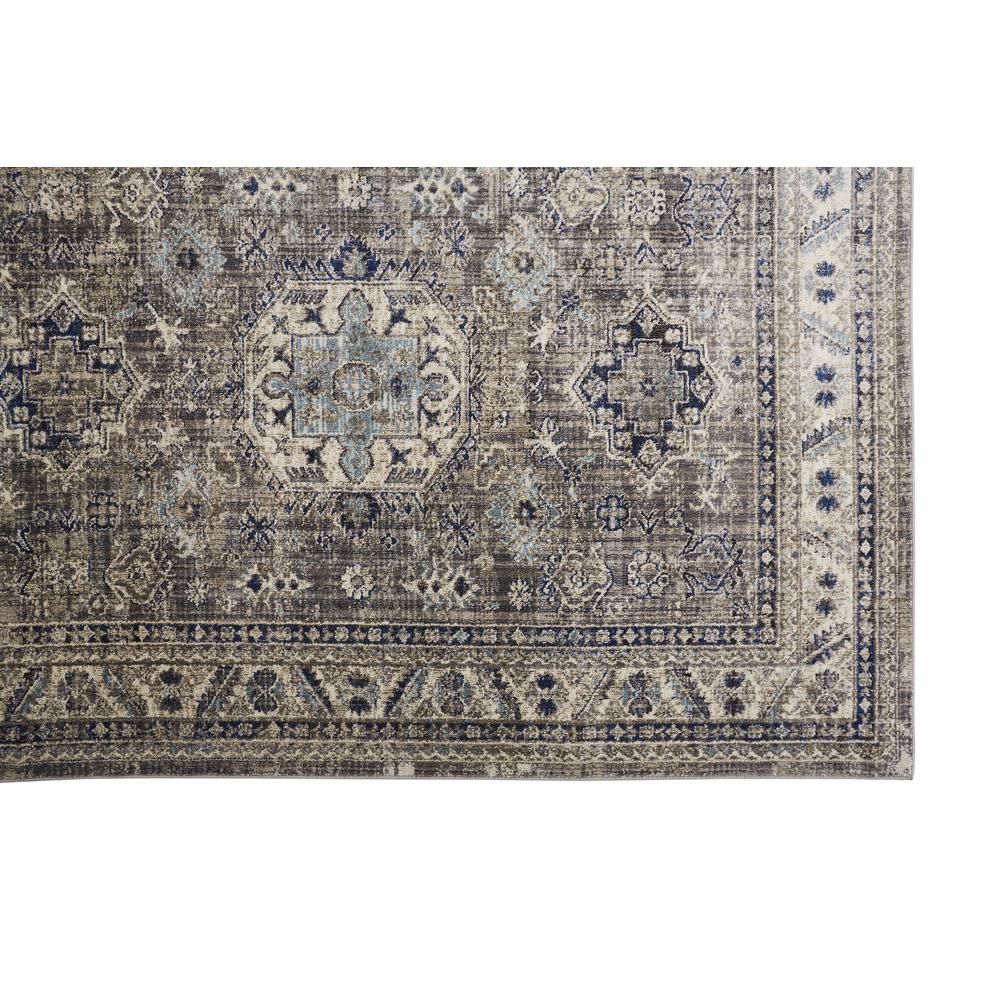 Bellini Vintage Bohemian Rug, Gray/Blue/Beige, 7ft-10in x 7ft-10in Round, I78I3136GRYBLUNCT. Picture 3