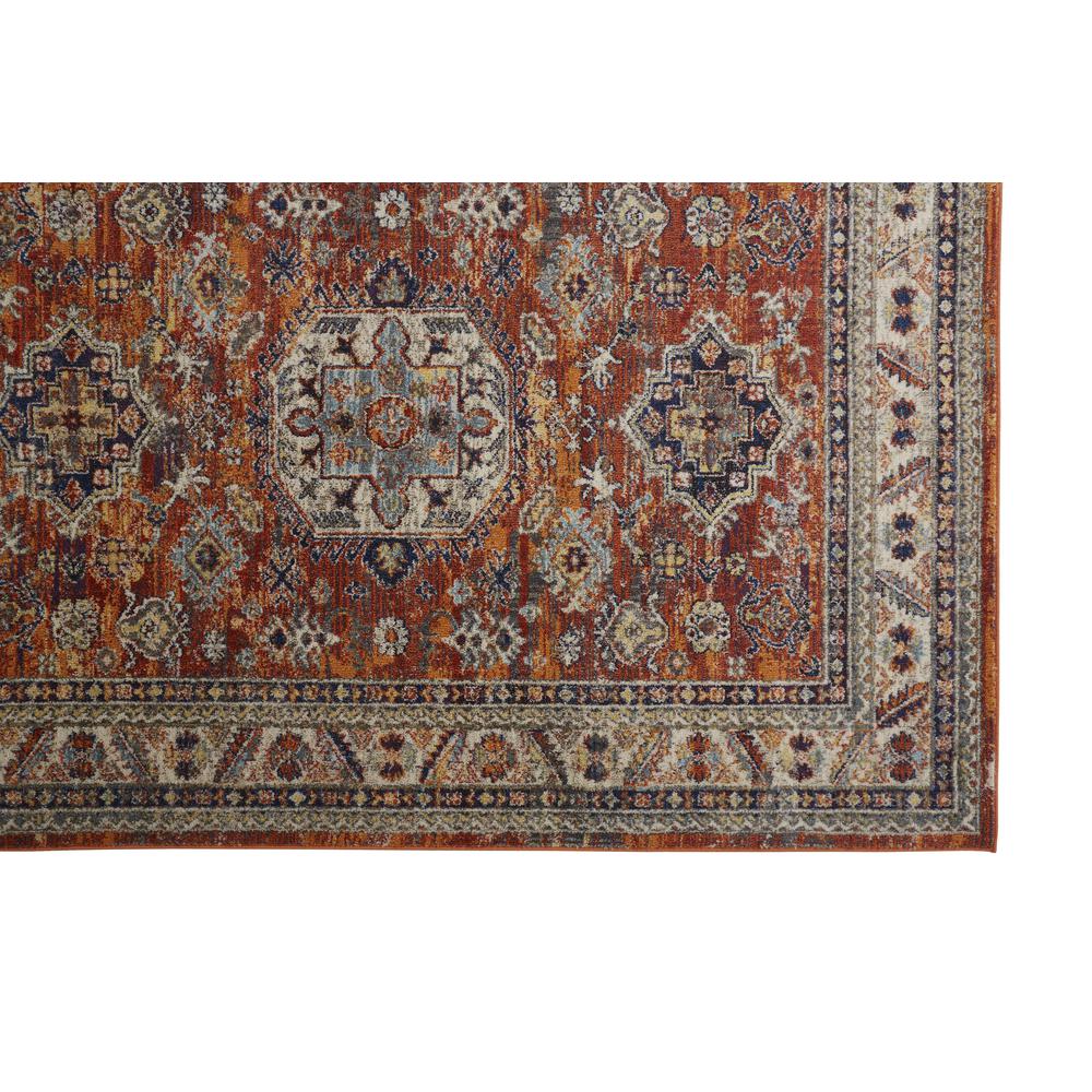 Bellini Vintage Bohemian Rug, Rust Orange/Blue, 7ft - 10in x 7ft - 10in Round, I78I3136ORNMLTNCT. Picture 3