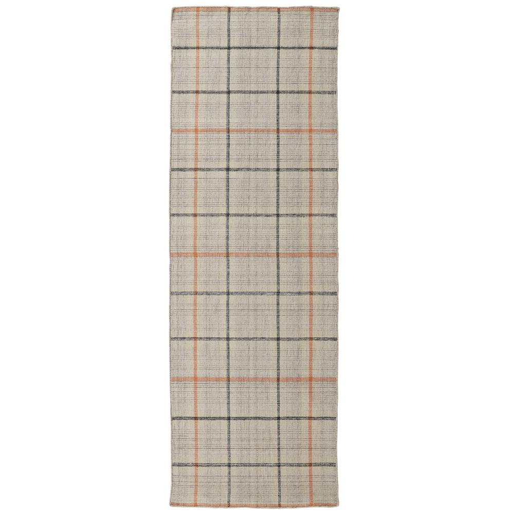 Jemma Soft Casual Plaid, Handmade, Brown/Dark Red, 2ft - 6in x 8ft, Runner, I96R8053BRNMLTI6A. Picture 2