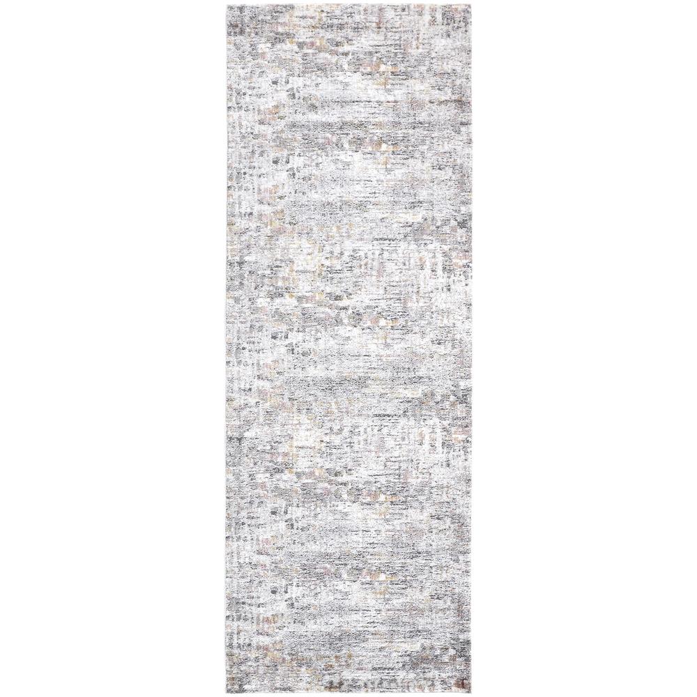 Kyra Distressed Abstract Rug, Gray/Ivory/Gold, 2ft - 10in x 7ft - 10in, Runner, KYR3856FGRYBGEI71. Picture 2