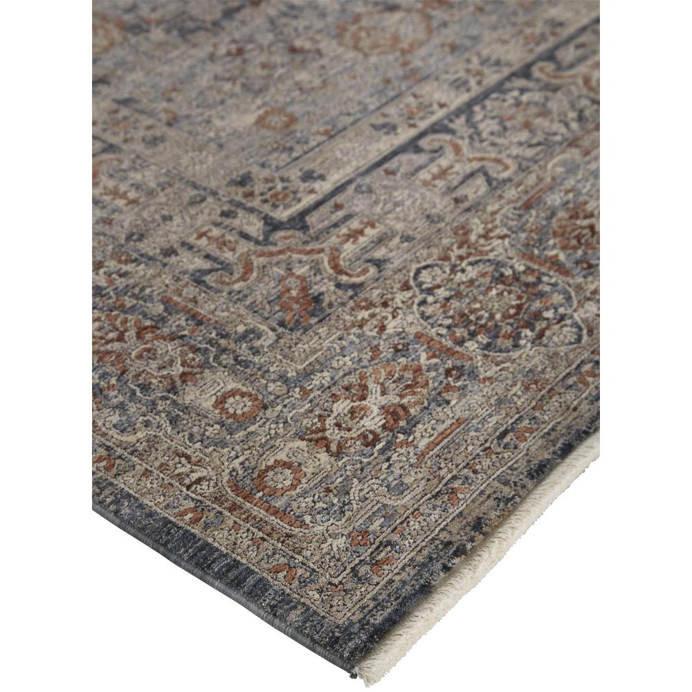 Marquette Rustic Persian Farmhouse Rug, Rust/Denim Blue, 2ft x 3ft Accent Rug, MRQ3778FRSTBLUP00. Picture 2