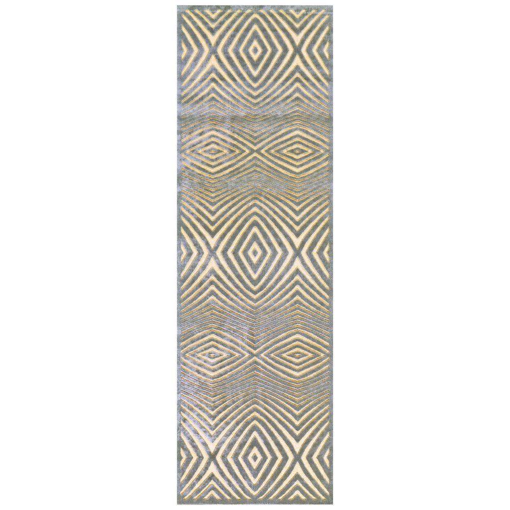 Saphir Callo Modern Abstract, Tan/Gray, 2'-6" x 8' Runner. Picture 1